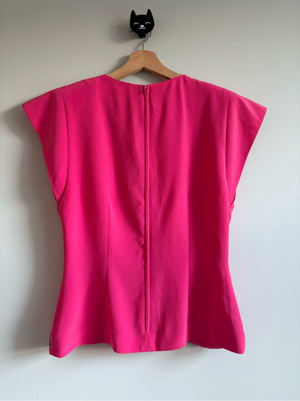 Simon Chang Vintage Beaded Fuchsia Pink Structured Top | Size 8 - Picture 6 of 8